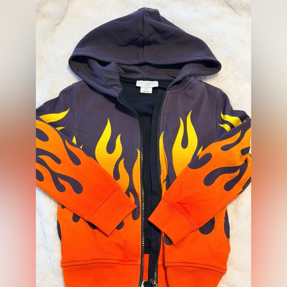 Stella McCartney Kids Flame Hoodie - Black, Orange, Yellow